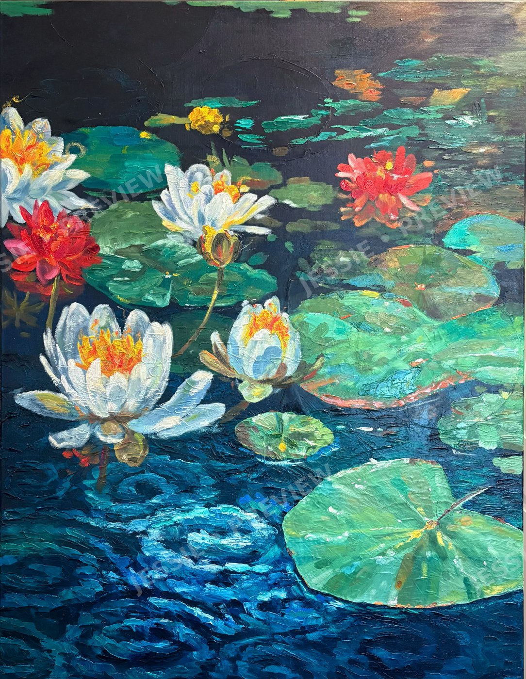 Water Lily in Swirl — Print